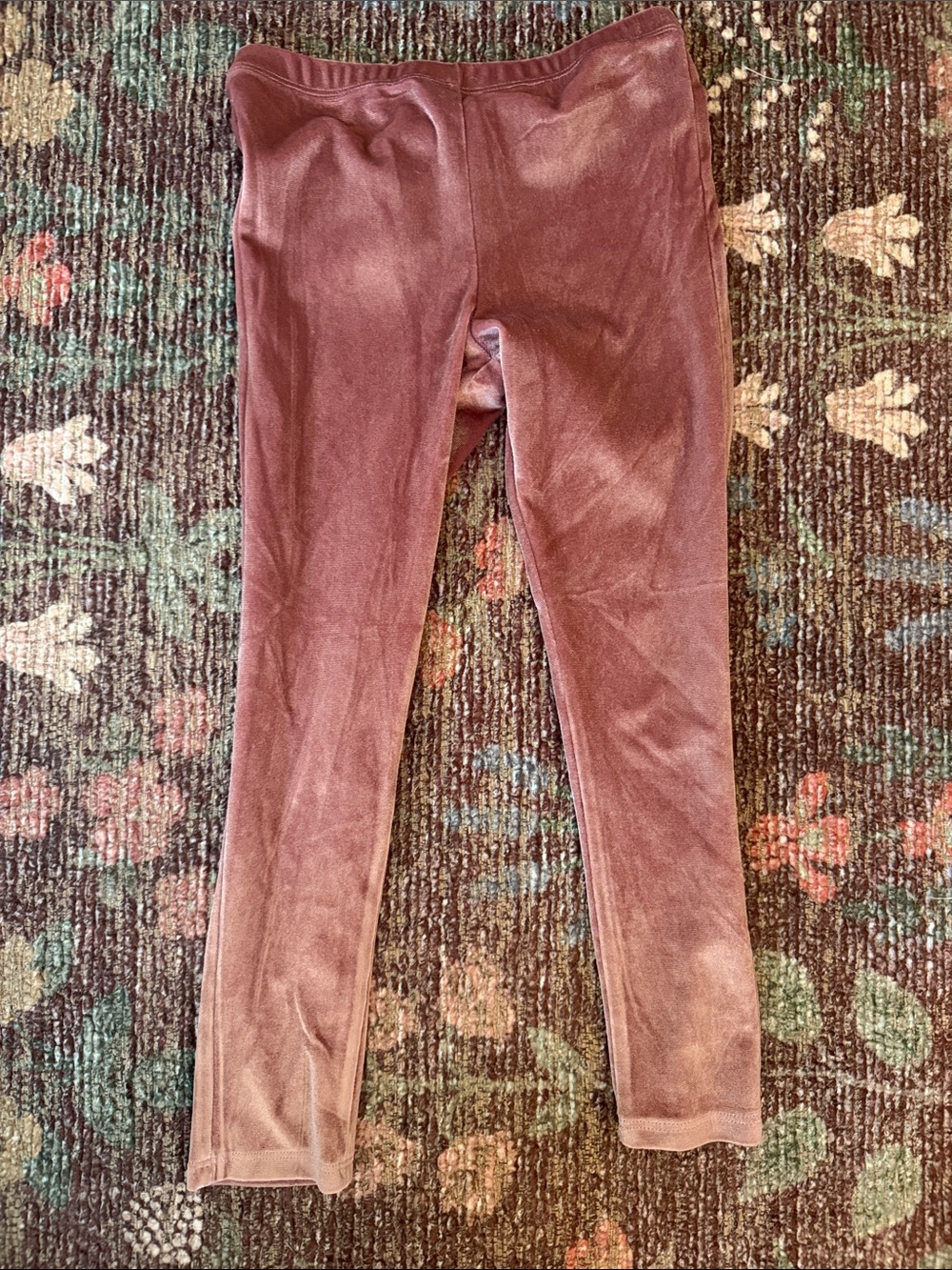 Pink Chicken Girls' Velvet Leggings in Dusty Mauve
